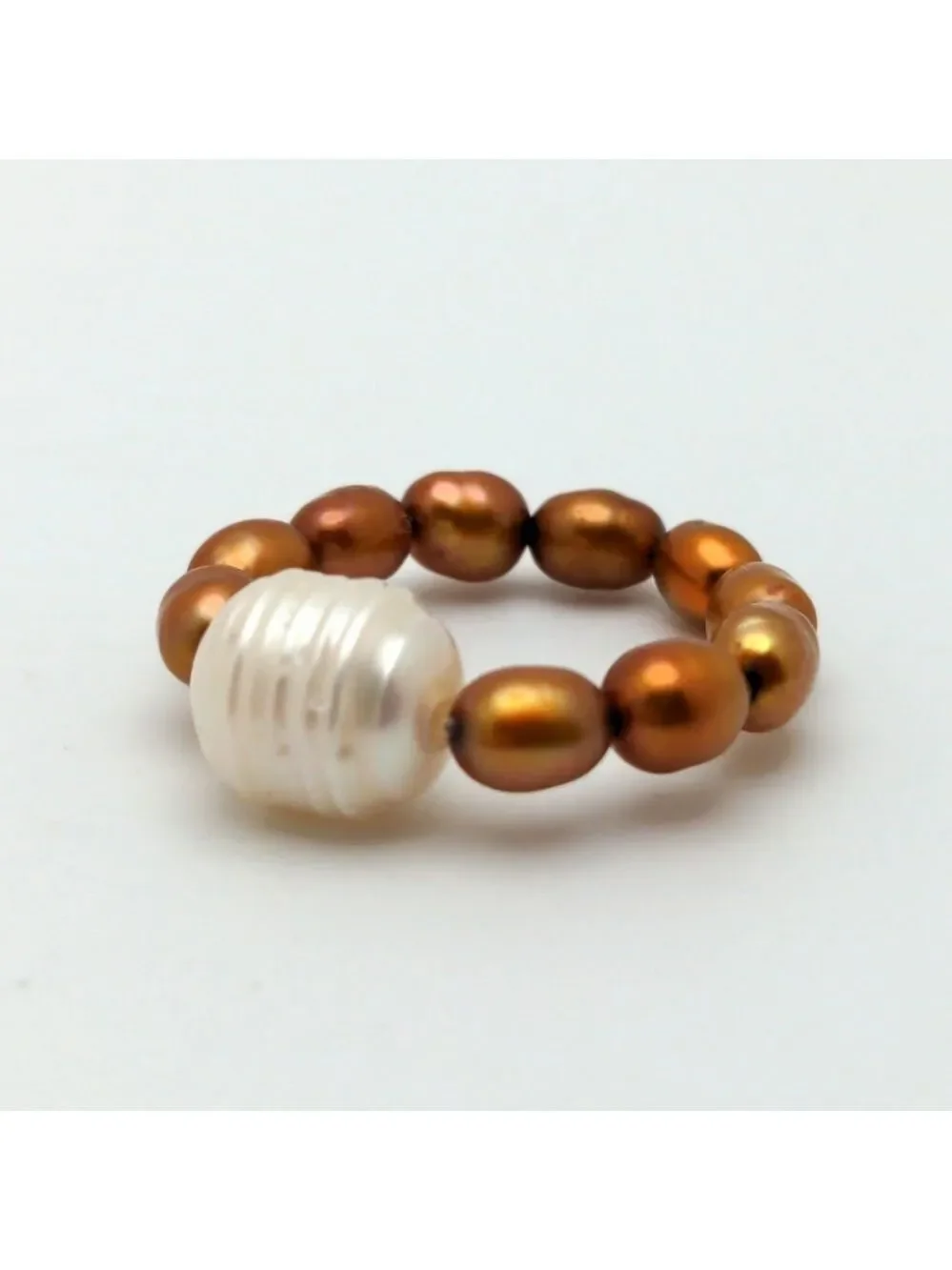Handmade Baroque Pearl Gold Ring